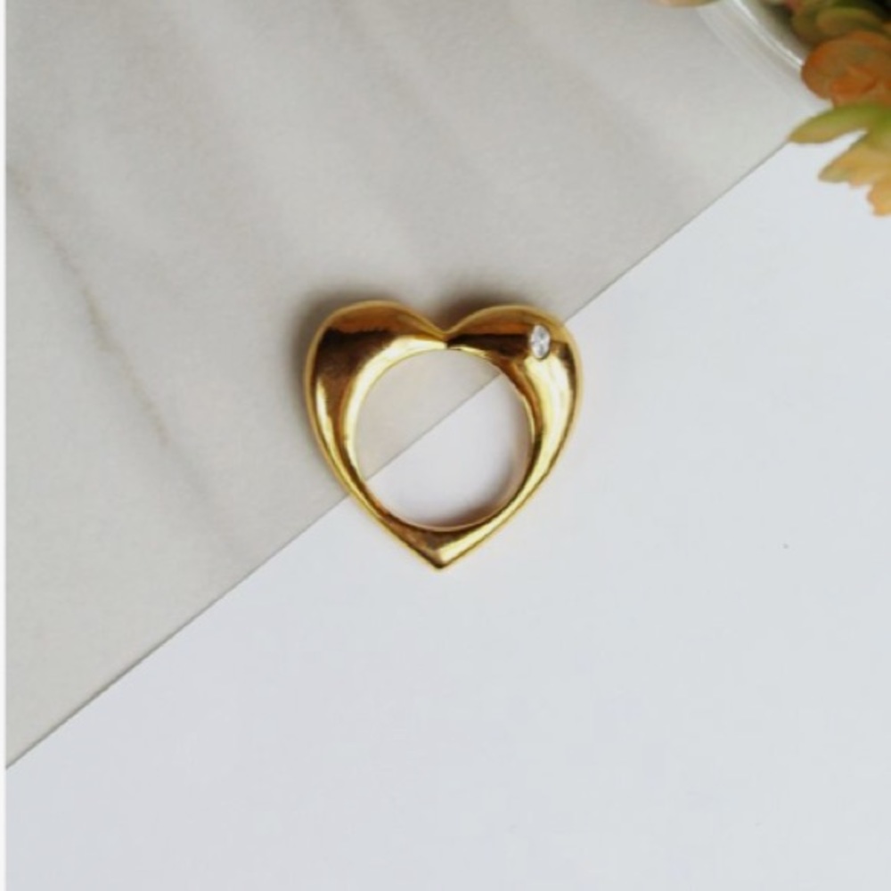 Jules Smith Amor Gold Plated Heart Ring-New